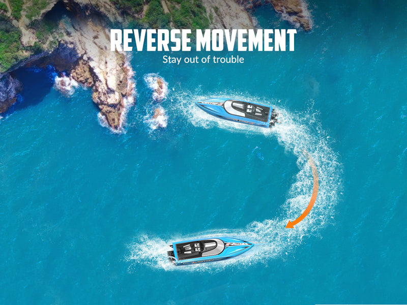 VOLANTEXRC Vector S Hochgeschwindigkeits-RC-Boot mit Selbstaufrichtung & Rückfahrfunktion für Pool & See (797-4 Blau)