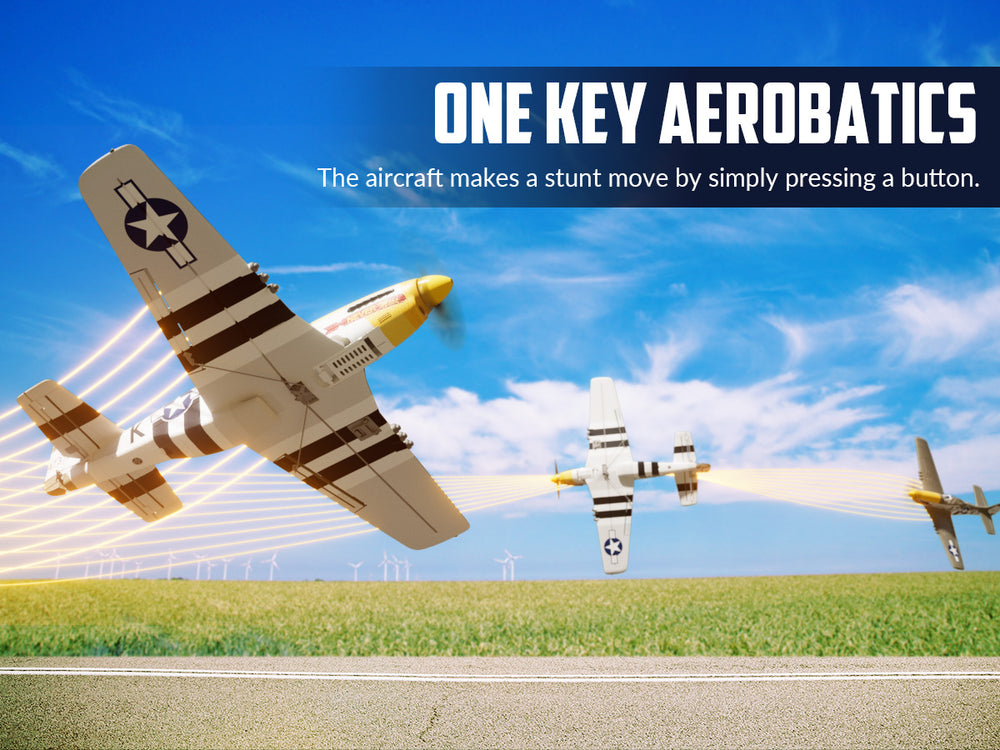 VOLANTEXRC P-51 Mustang Avion RC sans balais 500 mm RTF avec gyroscope