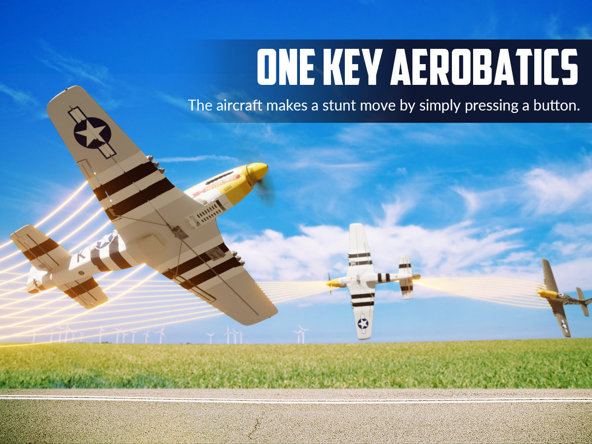 Volantexrc 500 mm Mustang P51 sans balais avec stabilisateur gyro 76802