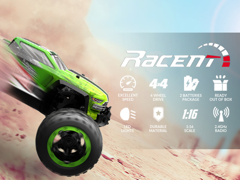 RACENT 1:16 Tornado 30MPH High Speed ​​4WD 2,4 GHz RC Monster Truck (785-7)