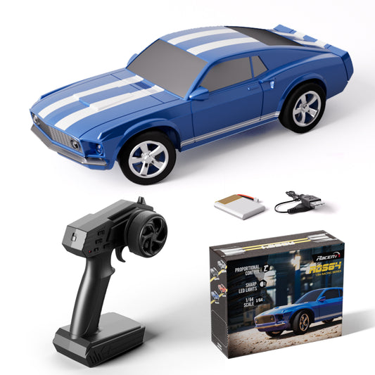 RACENT 1/64 Mustang RC Car Mini Retro Beast Proportional Control