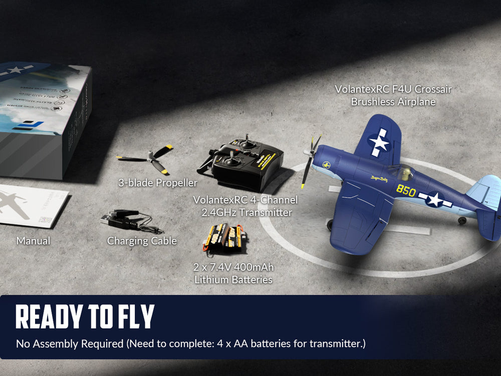 VOLANTEXRC Avión RC sin escobillas Corsair F4U - 500 mm RTF