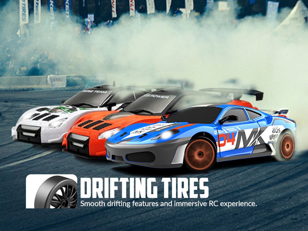 Racent Speedster: 1:24 RC Car, 10 mph, LED, rodas de deriva