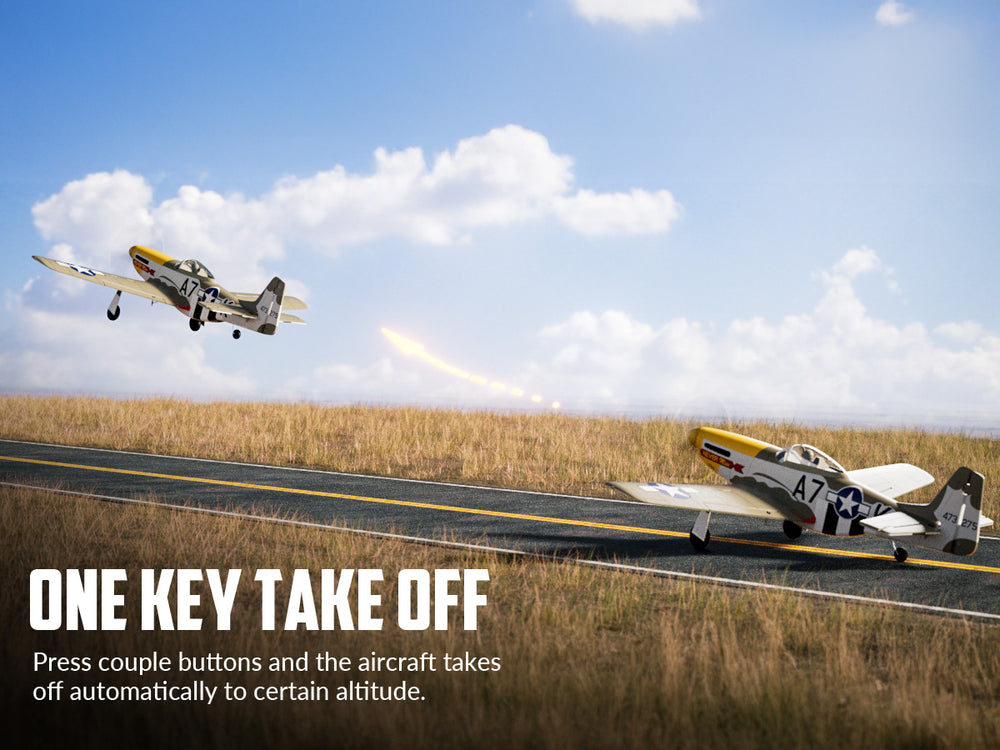 VOLANTEXRC P-51 Mustang Avion RC sans balais 500 mm RTF avec gyroscope