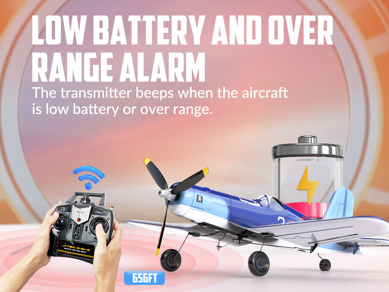 VOLANTEXRC Corsair F4U V2 (RTF) 4CH 400mm with One key Aerobatic (15.7'') 76108