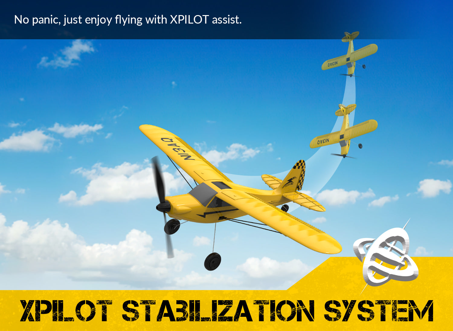 VOLANTEXRC 3CH Sport Cub S2 Ferngesteuertes Flugzeug für Anfänger mit Xpilot Stabilizer Easy to Fly (761-14) RTF