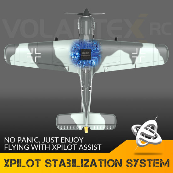 VOLANTEXRC 4CH RC Plane FW190 Fighter, Remote Control Airplane with Aileron, Aerobatics & 3 Modes, Outdoor Warbird Aircraft for Adults & Kids-EXHOBBY LIMITED.