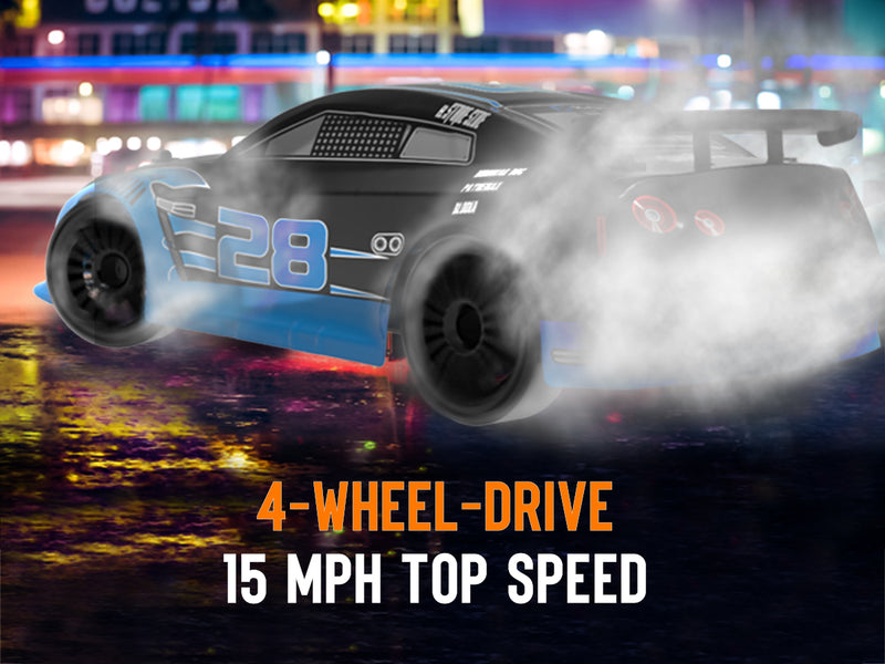 RACENT 1:14 4WD Drift Car High Speed Sport Racing Vehicle with Driftitng & Racing Tires, Led Lights