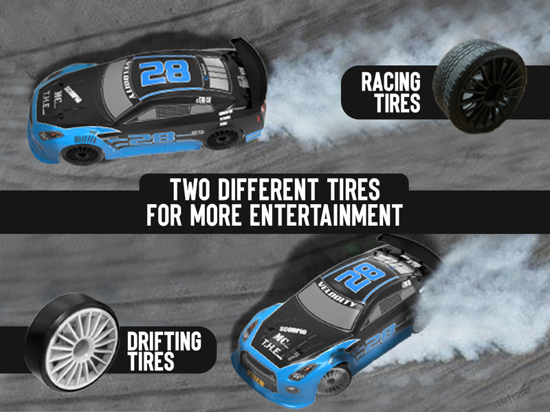 RACENT 1:14 4WD Drift Car High Speed Sport Racing Vehicle with Driftitng & Racing Tires, Led Lights