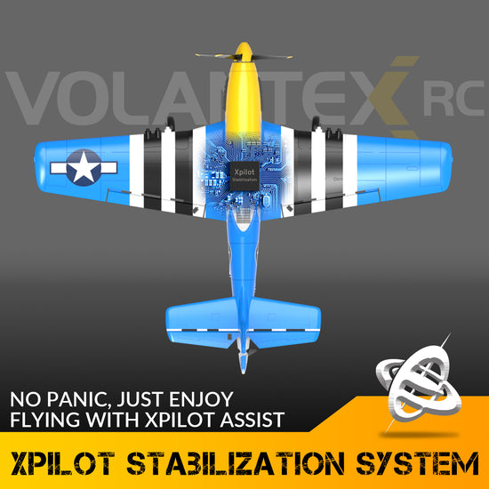 VOLANTEXRC Mustang P51 Warbird RC Airplane with Gyro Easy Fly Remote Control Plane-EXHOBBY LIMITED.