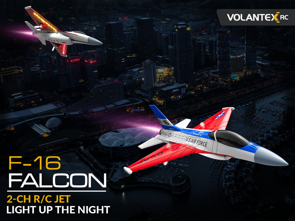 VOLANTEXRC F-16 Fighting Falcon RC Jet – 40 Minuten Flug, Xpilot & Carbon Fiber RTF