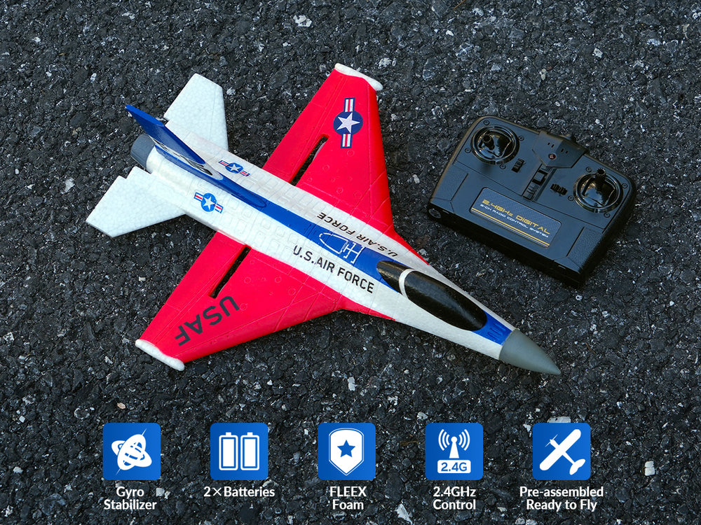 VOLANTEXRC F-16 Fighting Falcon RC Jet – 40 Minuten Flug, Xpilot & Carbon Fiber RTF