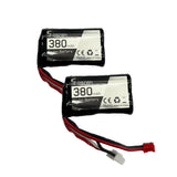2 batteries LiIon 7,4 V-380 mAh pour chenille RC.