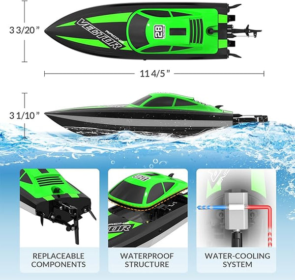 VOLANTEXRC RC Electric Boat 795-6 Green with Lights-EXHOBBY