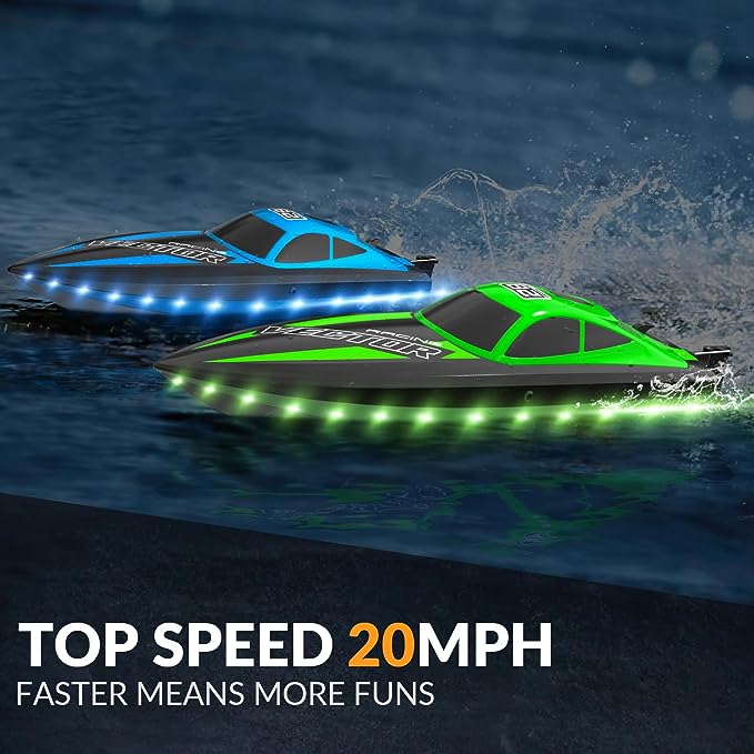 VOLANTEXRC Vector Lumen RC Electric Boat 20mph Fast for Kids Pools and Lakes LED Lights Fun Toys-EXHOBBY LIMITED.