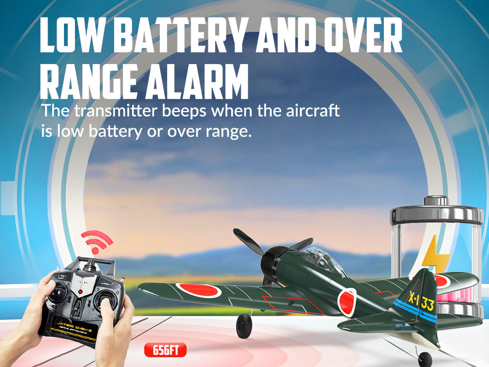 VOLANTEXRC Zero (RTF) 4 canaux 400 mm RC Warbird avec gyroscope XPilot
