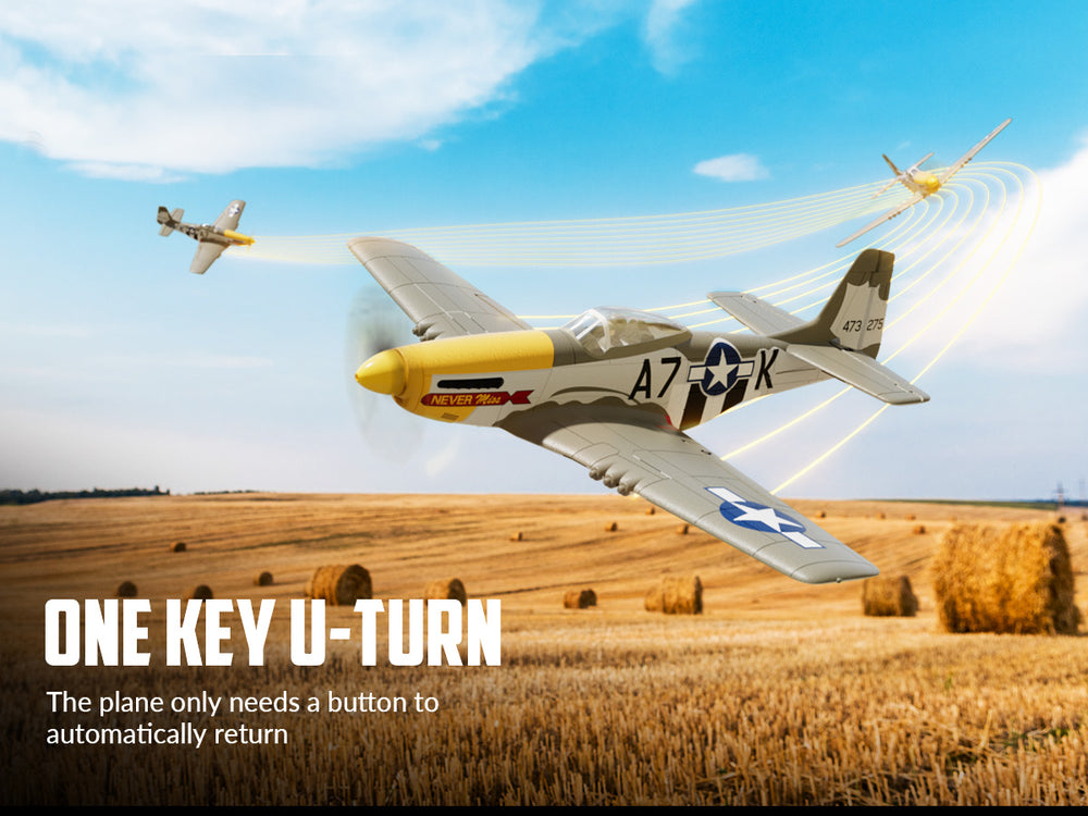 VOLANTEXRC P-51 Mustang Avion RC sans balais 500 mm RTF avec gyroscope