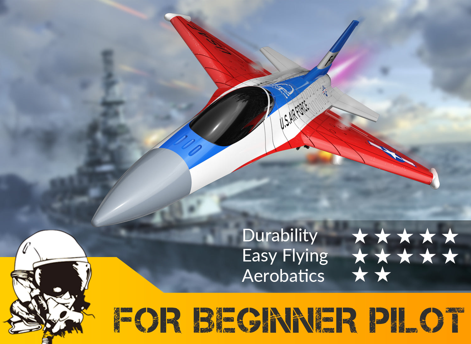 VOLANTEXRC F16 Falcon RC Fighter Jet for Beginners and kids Cool Lights Easy Fly-EXHOBBY LIMITED.