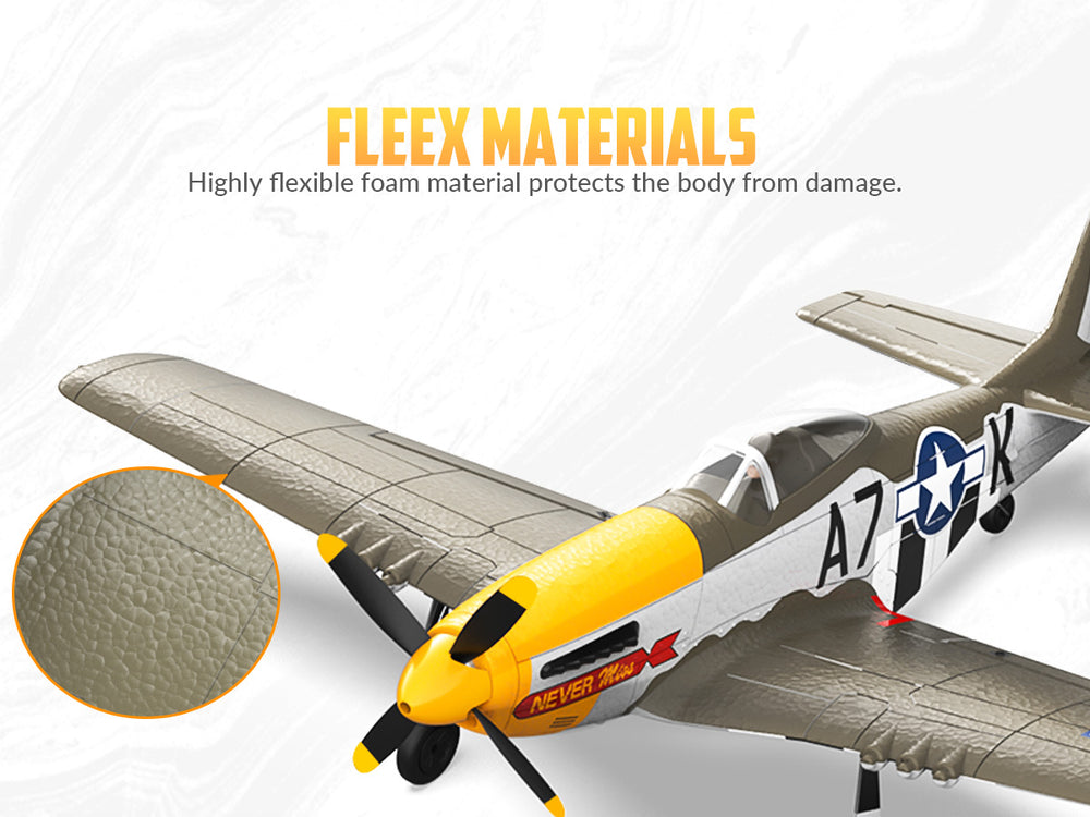 VOLANTEXRC 500 mm P-51D Mustang (76802) PNP ohne Funk, Akku und Ladegerät