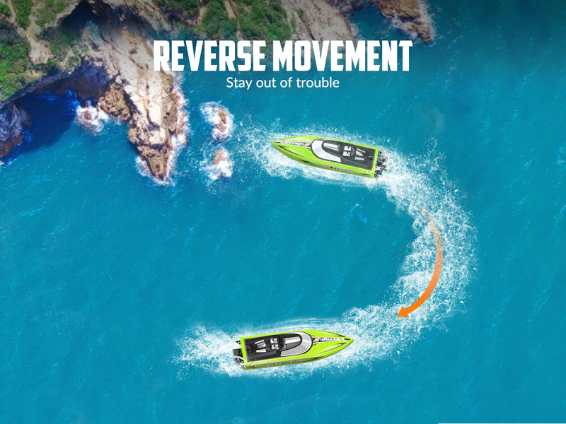 VOLANTEXRC Vector S Hochgeschwindigkeits-RC-Boot mit Selbstaufrichtung & Rückfahrfunktion für Pool & See (797-4 Green)