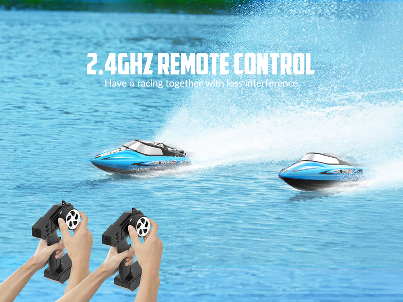 VOLANTEXRC Vector S Hochgeschwindigkeits-RC-Boot mit Selbstaufrichtung & Rückfahrfunktion für Pool & See (797-4 Blau)