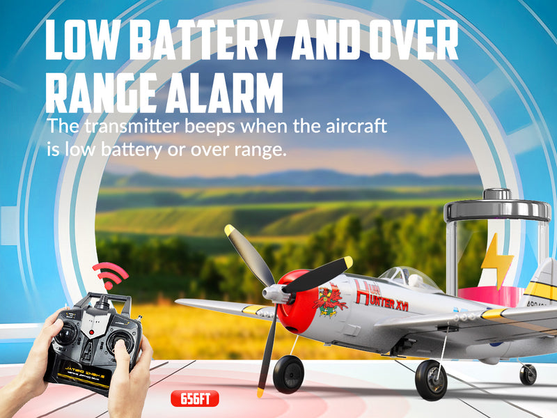 VOLANTEXRC P47 Thunderbolt (RTF) 4CH 400mm con giroscopio (15,7'') 76116