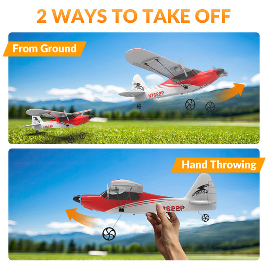 VOLANTEXRC Sport Cub S2 RC Plane with Gyro Stabilization System Ready to Fly for Beginners 2-CH Remote Control Airplane RTF (762-2) - EXHOBBY