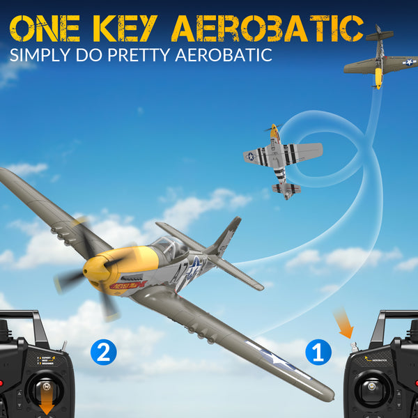 VOLANTEXRC 500mm P-51D Mustang (76802) PNP senza radio, batteria e caricabatterie