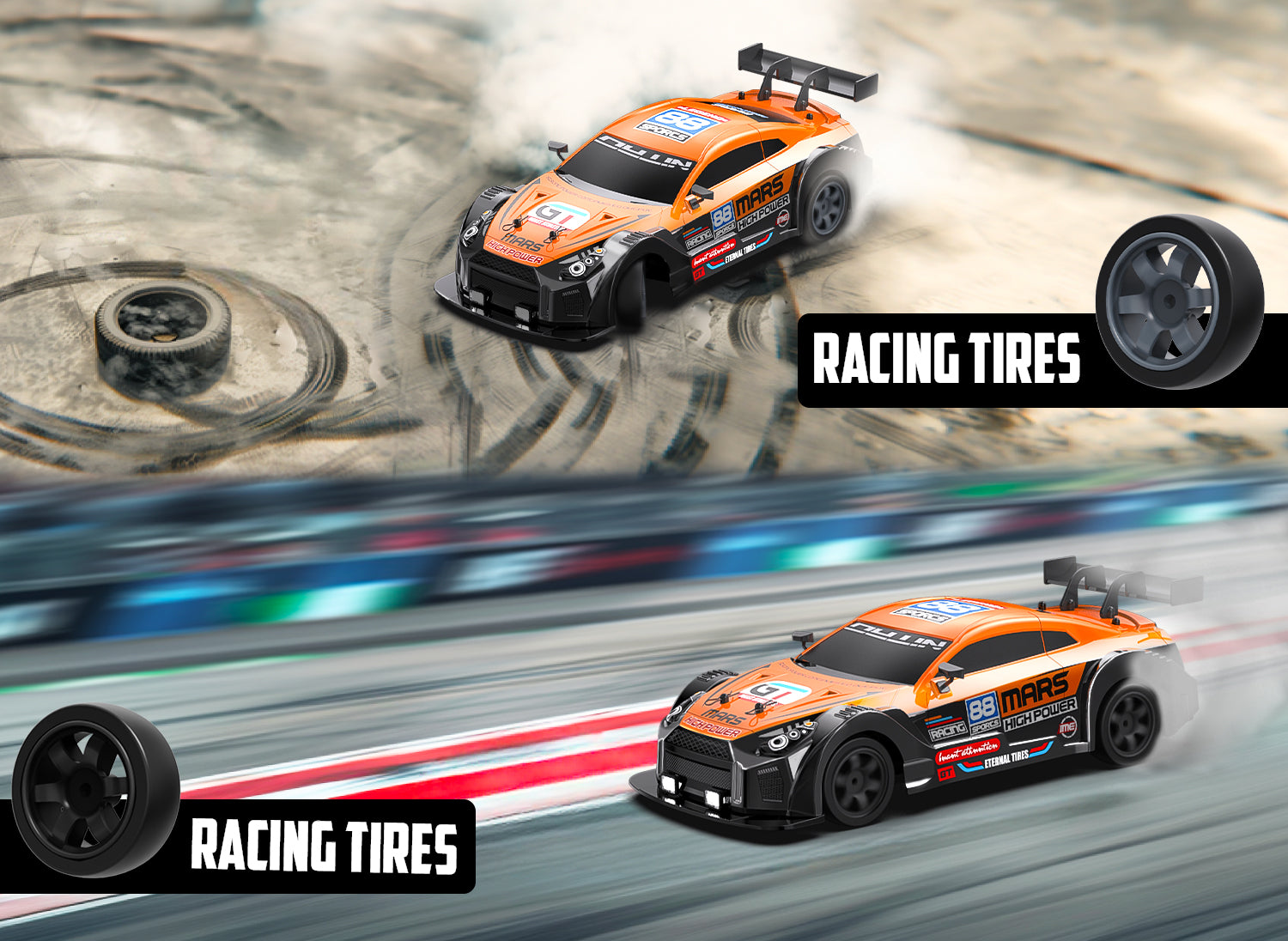 RACENT 1:16 RC Drift Car 4WD 18KM/H, 2 Batteries, Sport Model Toys Vehicle for Kids, Boys, Adults-EXHOBBY LIMITED.