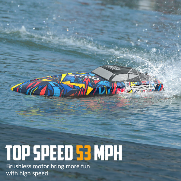 VOLANTEXRC Brushless RC Boat Vector90, Fast Racing RC Boat for Adults (79805)