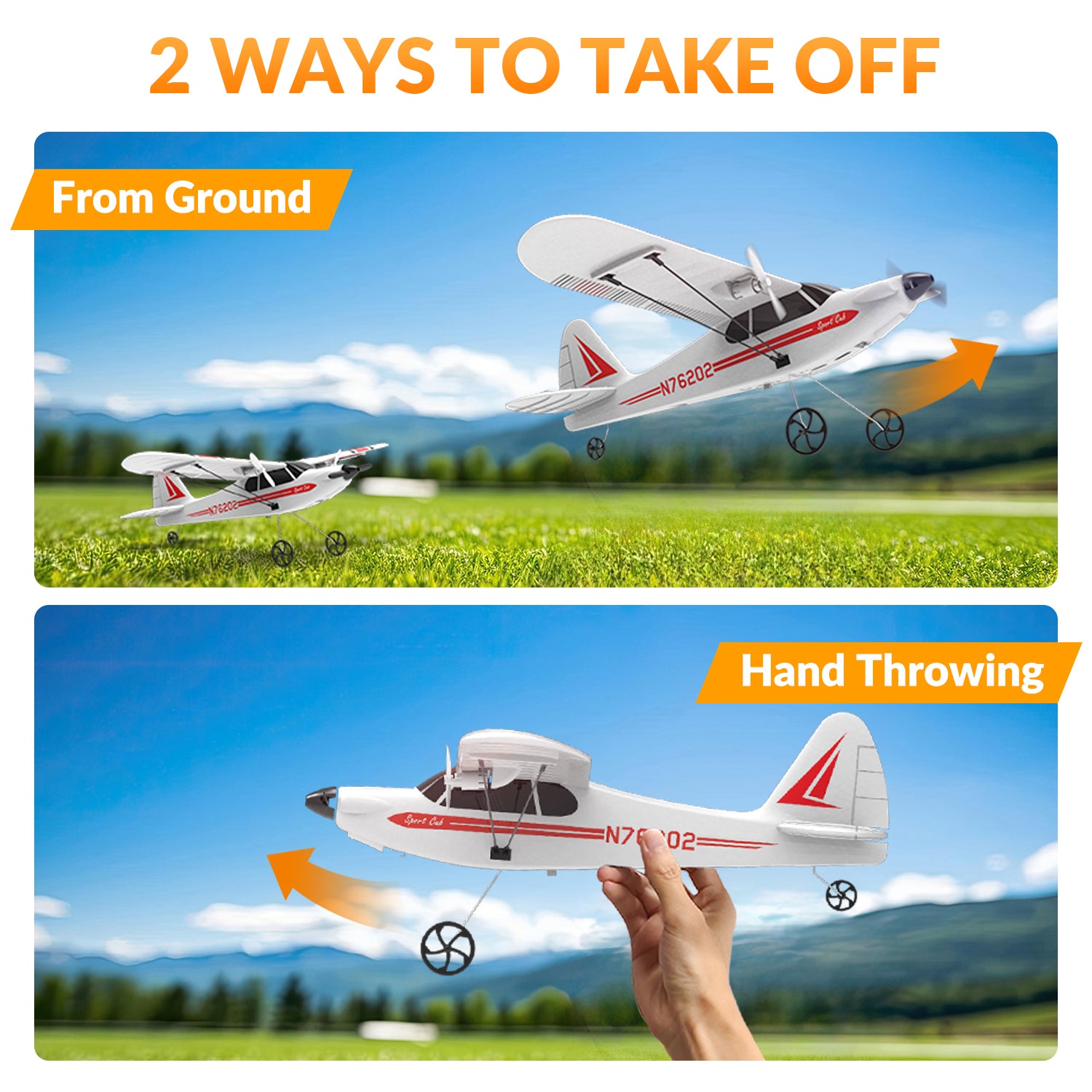 VOLANTEXRC Sport Cub RC Plane for Beginners Gyro 2CH Remote Control Airplane-EXHOBBY LIMITED.