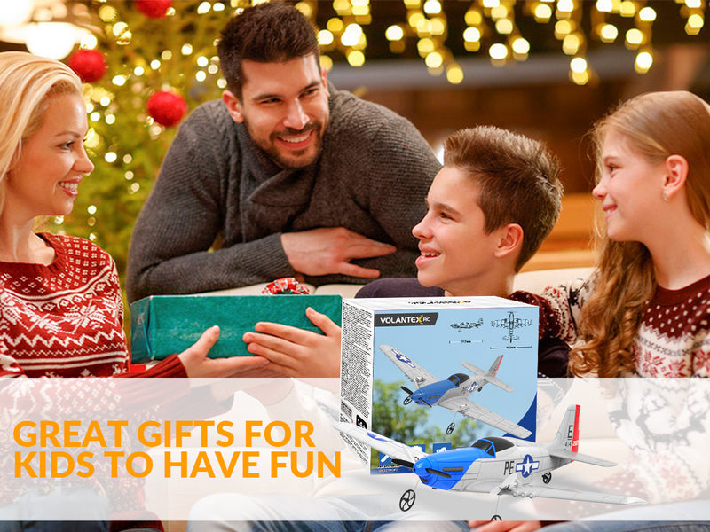 VOLANTEXRC P51D Mustang (RTF) 2CH 400mm Für Kinder Anfänger (15,7'') 76203