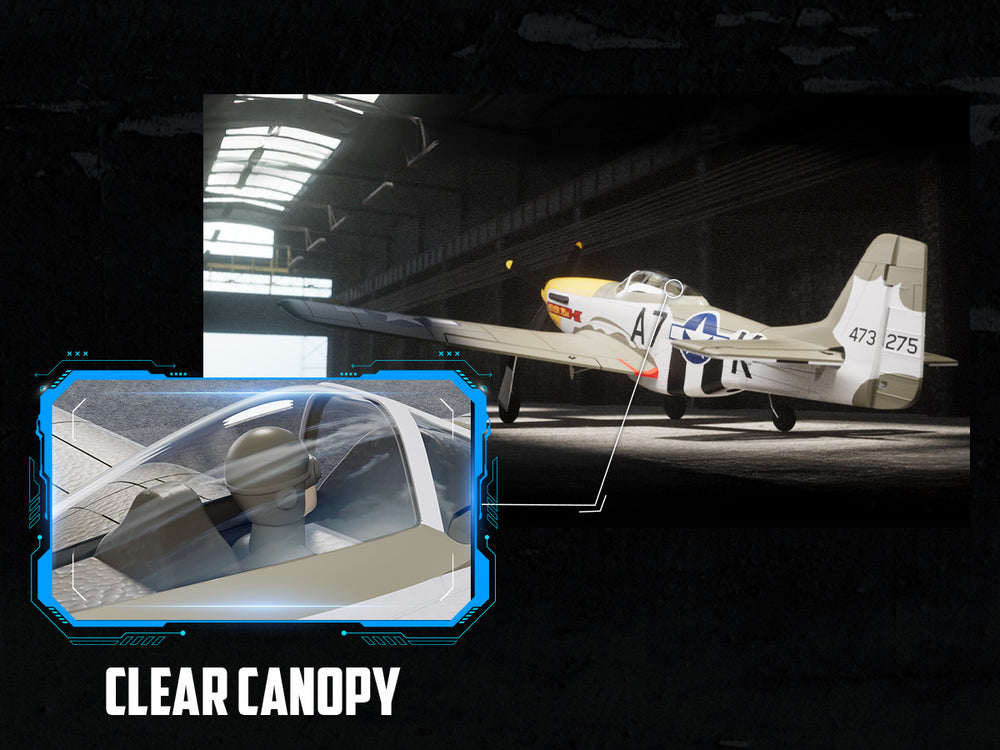 VOLANTEXRC P-51 Mustang Avion RC sans balais 500 mm RTF avec gyroscope