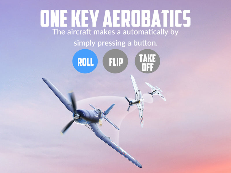 VOLANTEXRC Corsair F4U V2 (RTF) 4CH 400mm with One key Aerobatic (15.7'') 76108