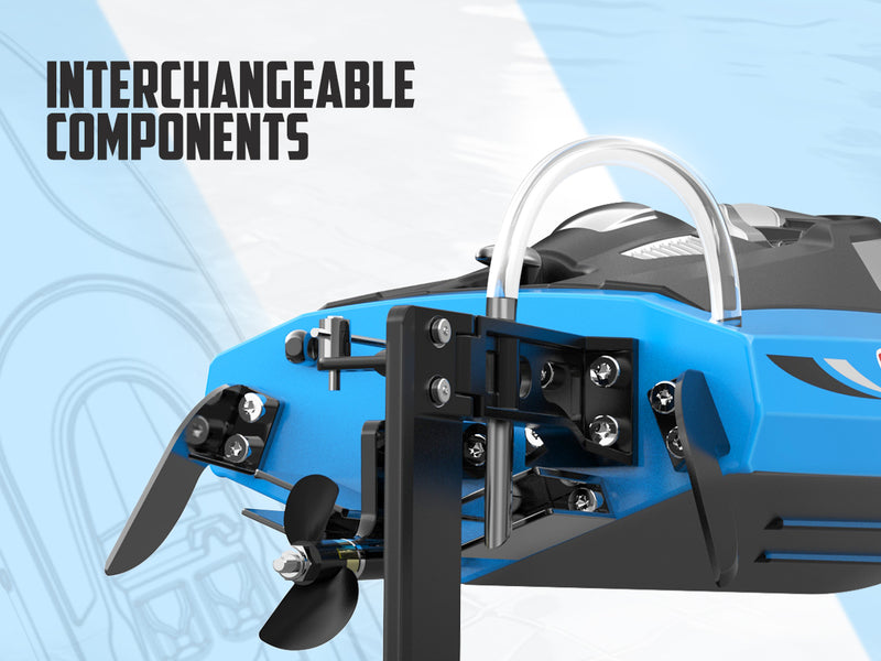 VOLANTEXRC Vector S Hochgeschwindigkeits-RC-Boot mit Selbstaufrichtung & Rückfahrfunktion für Pool & See (797-4 Blau)