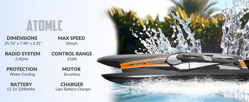 Barco RC de alta velocidad Atomic X de 40 mph (792-6) RTR
