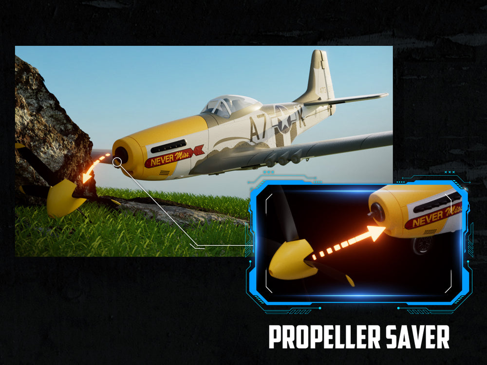 VOLANTEXRC P-51 Mustang Avion RC sans balais 500 mm RTF avec gyroscope
