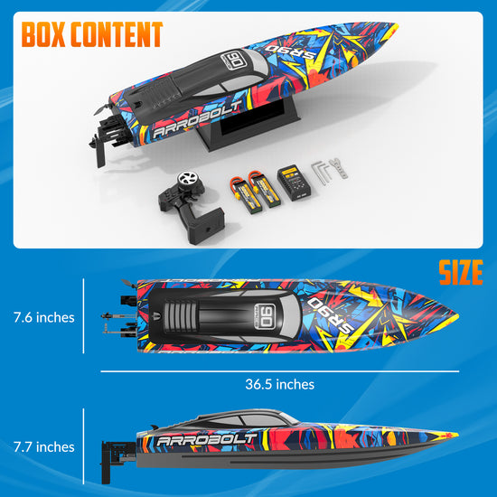 VOLANTEXRC Brushless RC Boat Vector90, Fast Racing RC Boat for Adults (79805)-EXHOBBY LIMITED.