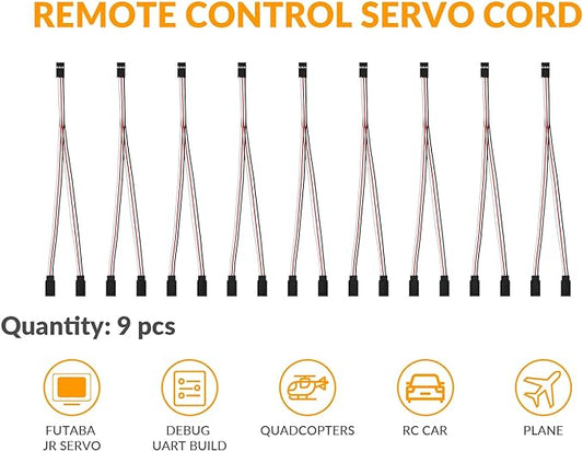 9pc C-Y Line Servo Extension Cables for RC Models-EXHOBBY LIMITED.