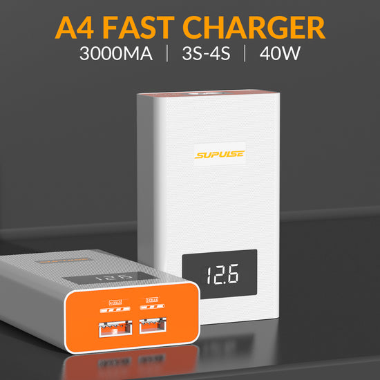 SUPULSE A4 Lipo Balance Charger - 40W, 3S-4S, AC 11.1V/14.8V Quick Charge-EXHOBBY LIMITED.