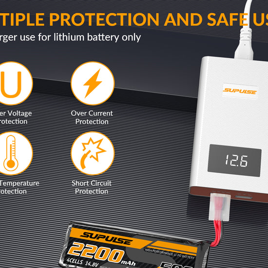 SUPULSE A4 Lipo Balance Charger - 40W, 3S-4S, AC 11.1V/14.8V Quick Charge-EXHOBBY LIMITED.