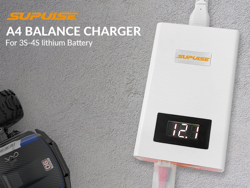SUPULSE A4 Lipo Balance Charger - 40W, 3S-4S, AC 11.1V/14.8V Quick Charge