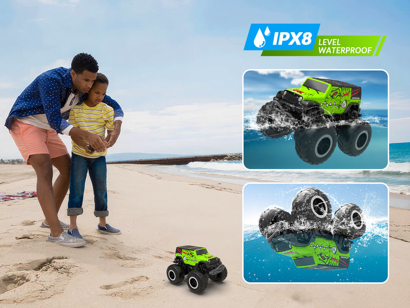 STEMTRON Amphibious (RTR) 1:20 Monster Truck Green For 3-8 Year Kids 917GB2
