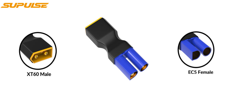 Adaptadores de conector 4PC XT60 para EC5 para baterias RC LIPO