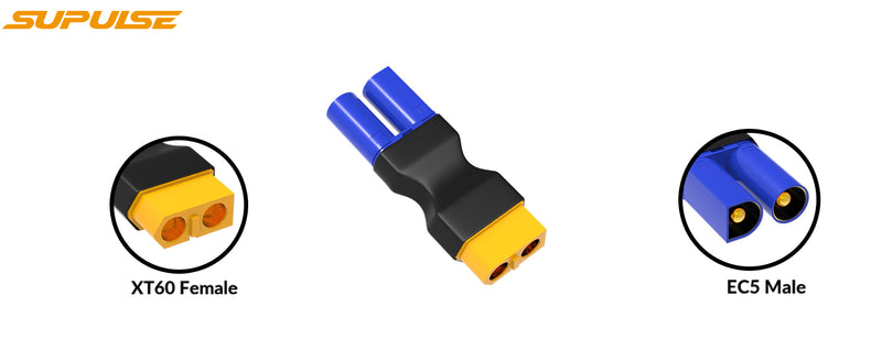 Adaptadores de conector 4PC XT60 para EC5 para baterias RC LIPO