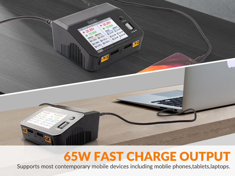 SUPULSE M6DAC Dual Battery Balance Charger AC200W,1-6S LiPo/LiHV/LiFe/LiIon,1-10S PB,1-16S NiMh,65W Fast Charging