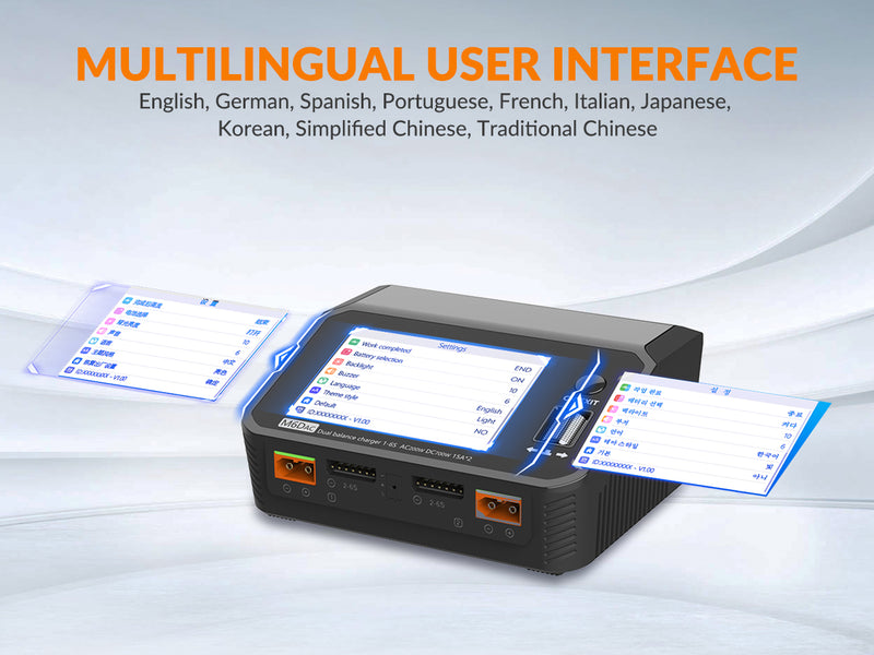 SUPULSE M6DAC Dual Battery Balance Charger AC200W,1-6S LiPo/LiHV/LiFe/LiIon,1-10S PB,1-16S NiMh,65W Fast Charging