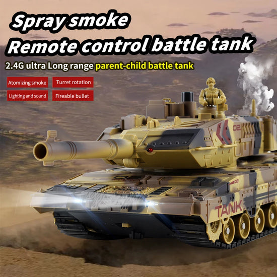 2.4G Remote Control Tracked Simulation Tank Water Bomb Spray Remote Control Vehicle War Armored Vehicle Model Children Toy Gift-EXHOBBY LIMITED.