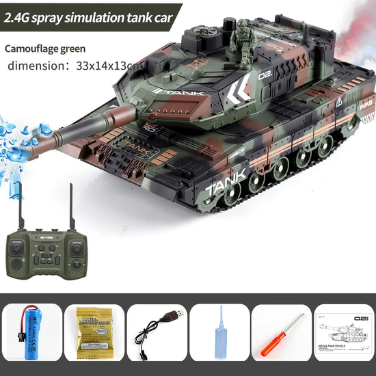 2.4G Remote Control Tracked Simulation Tank Water Bomb Spray Remote Control Vehicle War Armored Vehicle Model Children Toy Gift-EXHOBBY LIMITED.