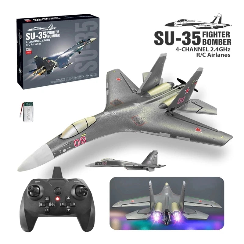 BBSONG SU-35 Stunt RC Plane For Adult 2.4G 4CH RC Fighter 360° Flip-Roll Six-Axis-EXHOBBY LIMITED.